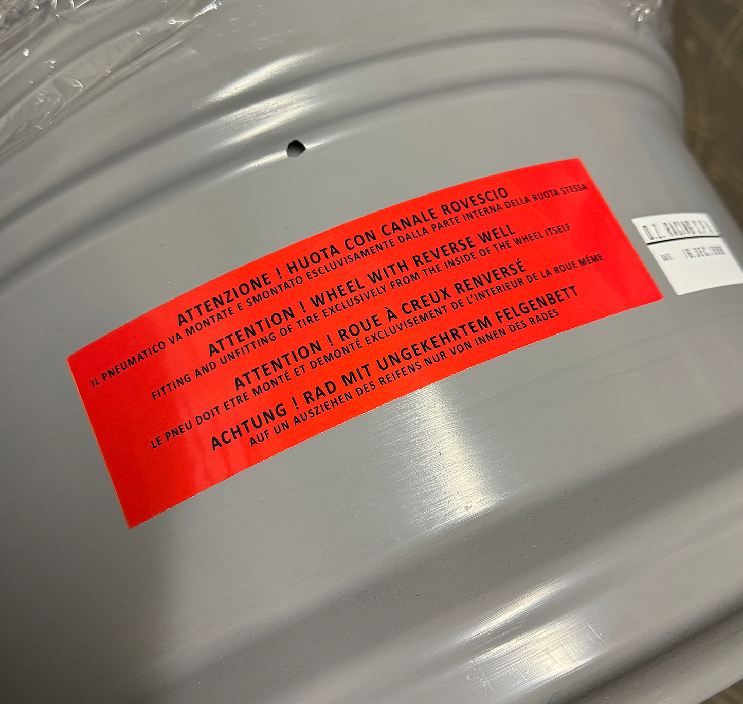 Reverse barrel attention sticker