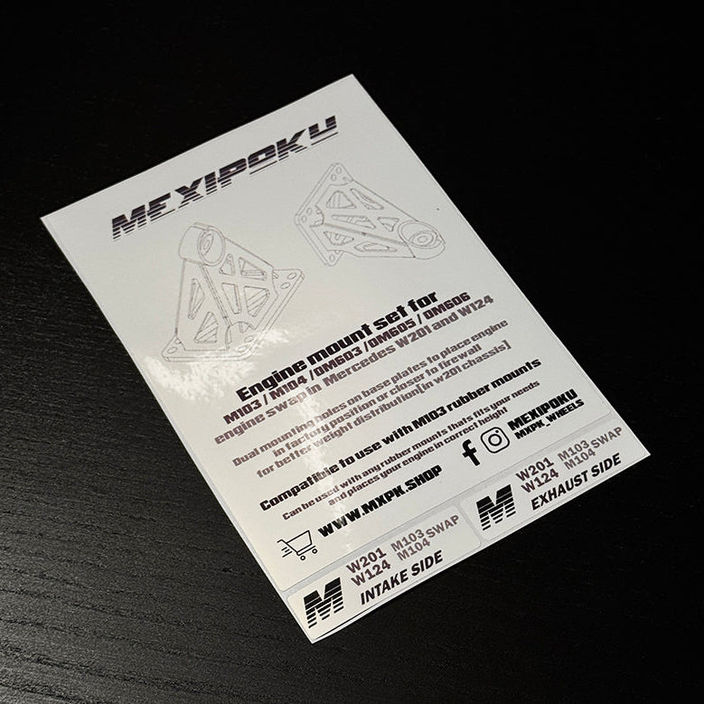 W201/W124 6cyl M103/M104/om603/om605/om606 swap engine mounts