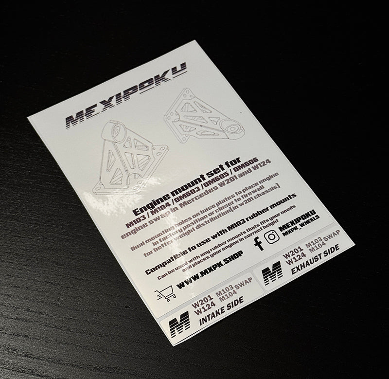 Mercedes W201 5 & 6cyl swap engine and 716 6speed gearbox mount set